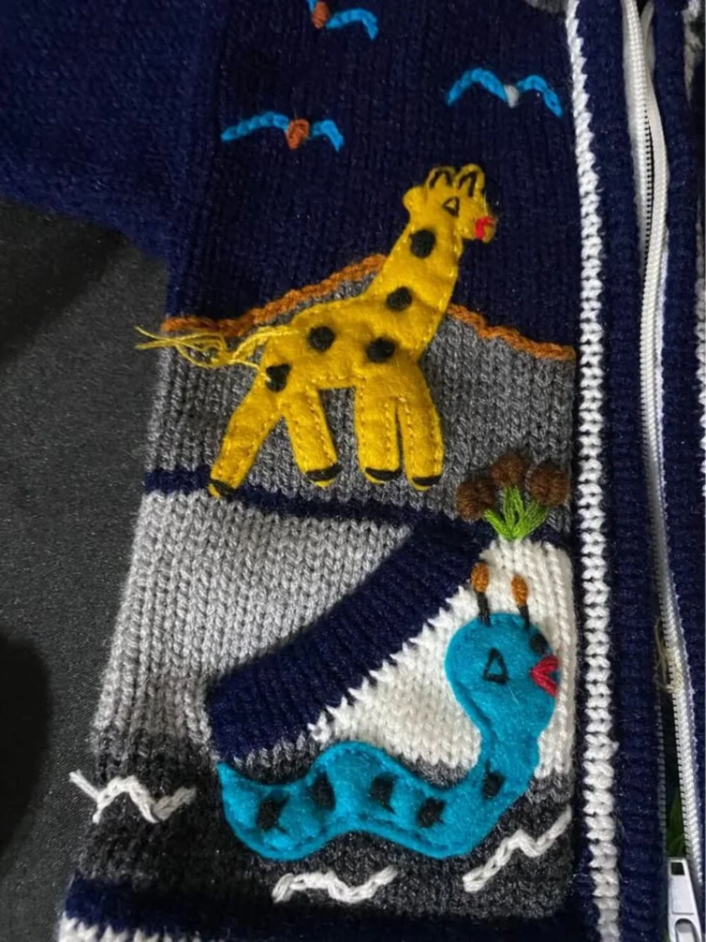 Handmade In Peru Sweater Jacket Embroidery Infant Baby.